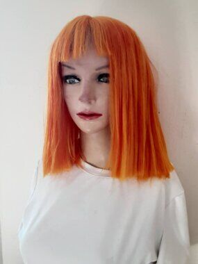Orange wig with bangs Fifth element inspired.